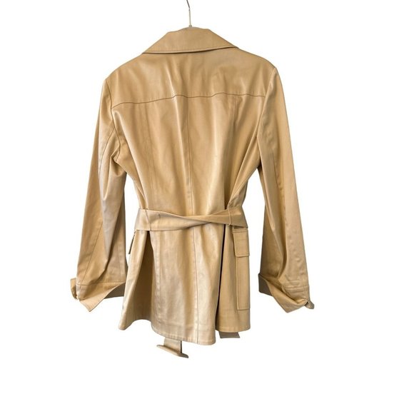 Lafayettte 148 Beige Belted Blazer Single Breasted Jacket Collared Pockets Size - Picture 4 of 6